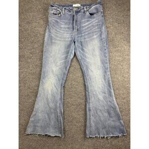 Vervet Jeans Womens 32 Blue Flare Distressed Raw Hem Stretch Denim Los Angeles